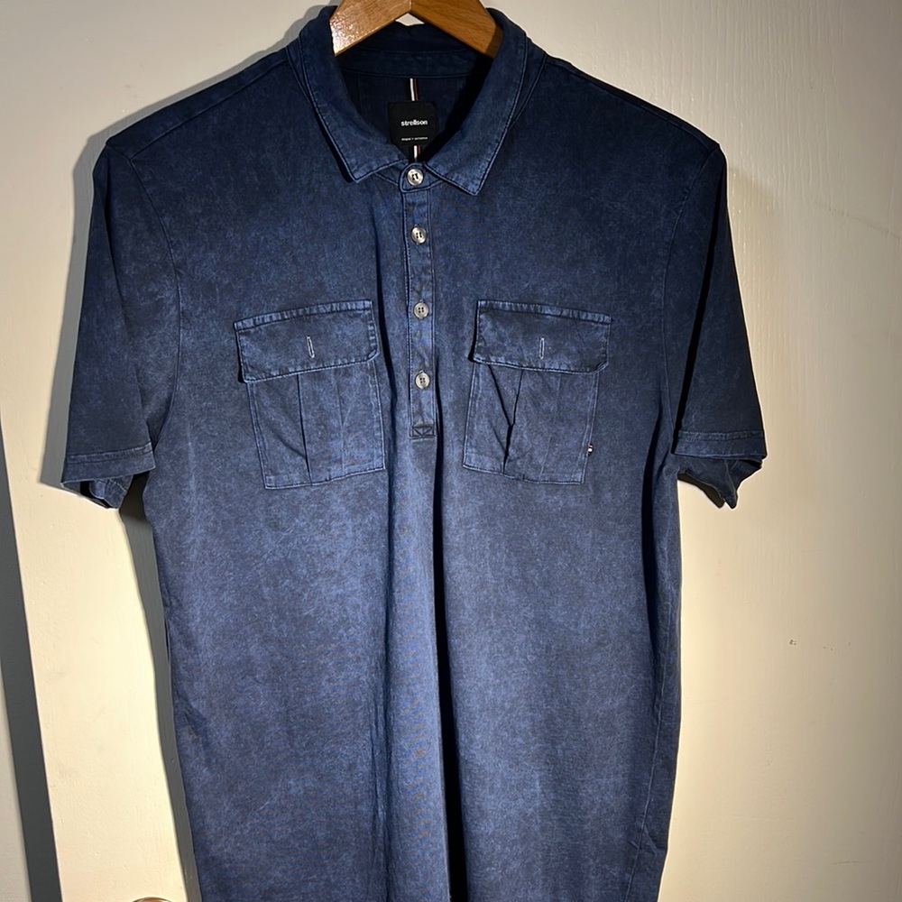 Strellson indigo dyed polo Size L